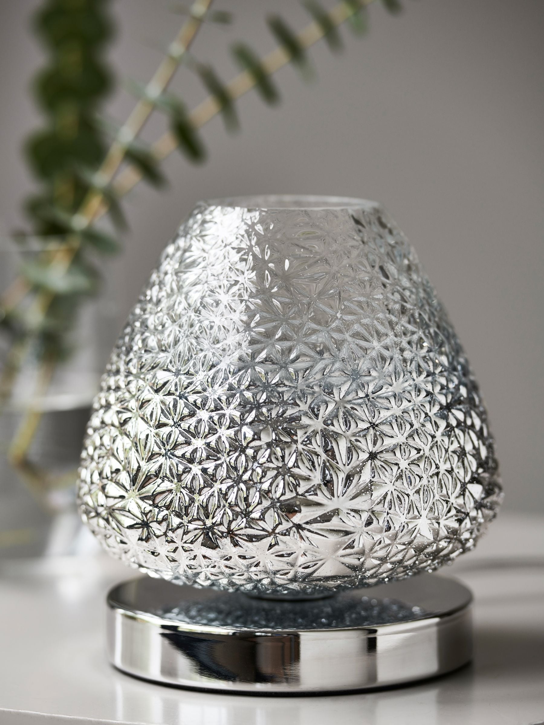 Monroe touch table lamp chrome finish ombre shade - British product