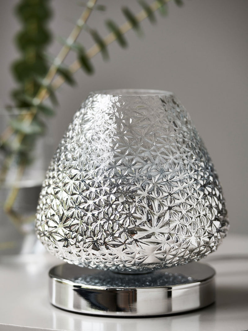 Monroe touch table lamp chrome finish ombre shade - British product