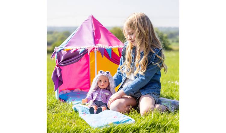 DesignaFriend festival glamping tent for 18 inch dolls, imported from the UK