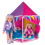 DesignaFriend festival glamping tent for 18 inch dolls, imported from the UK