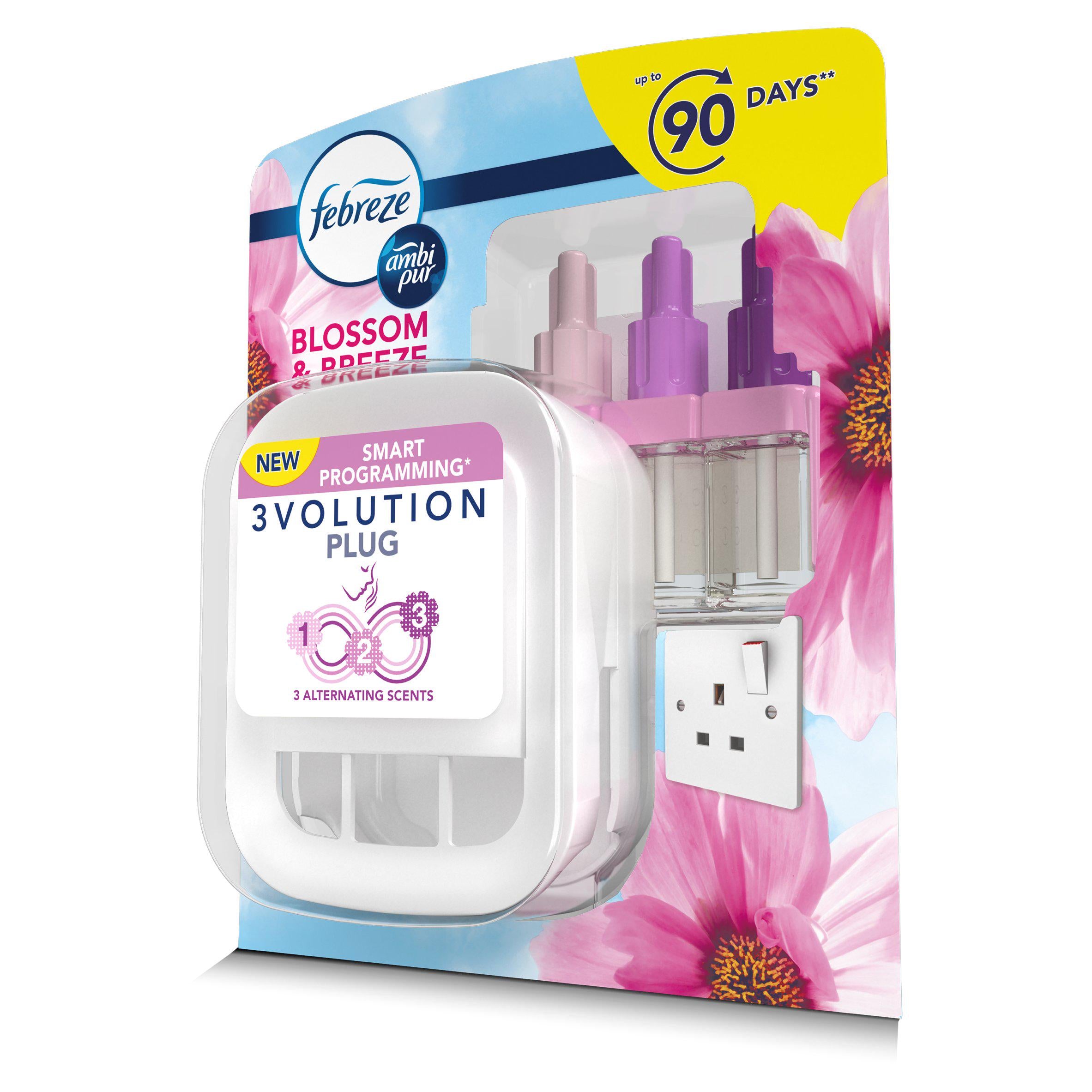 Febreze Ambi Pur 3Volution Plug In Air Freshener Starter Kit Blossom & Breeze GOODS Sainsburys   