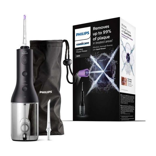 Philips Sonicare Cordless Power Flosser 3000 Oral Irrigator, Black, HX3806/33 Dental Boots   