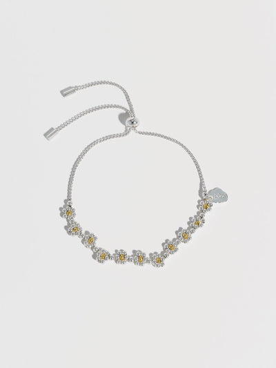 Estella Bartlett Silver Floral Daisy Chain Bracelet Fashion Accessory