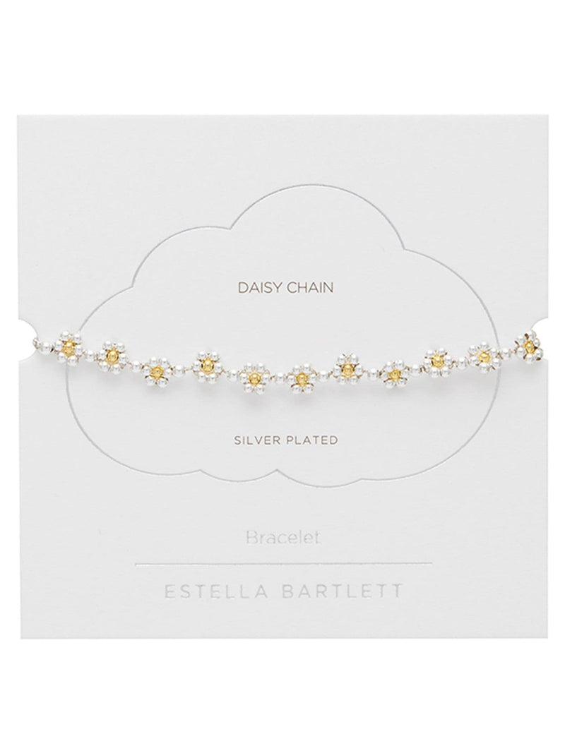 Estella Bartlett silver floral daisy chain bracelet, imported from the UK