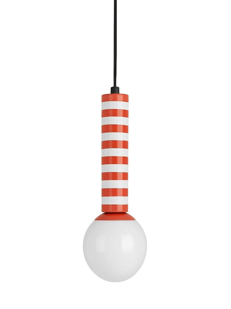 Leitmotiv Rayado Retro pendant lamp orange white striped, UK version