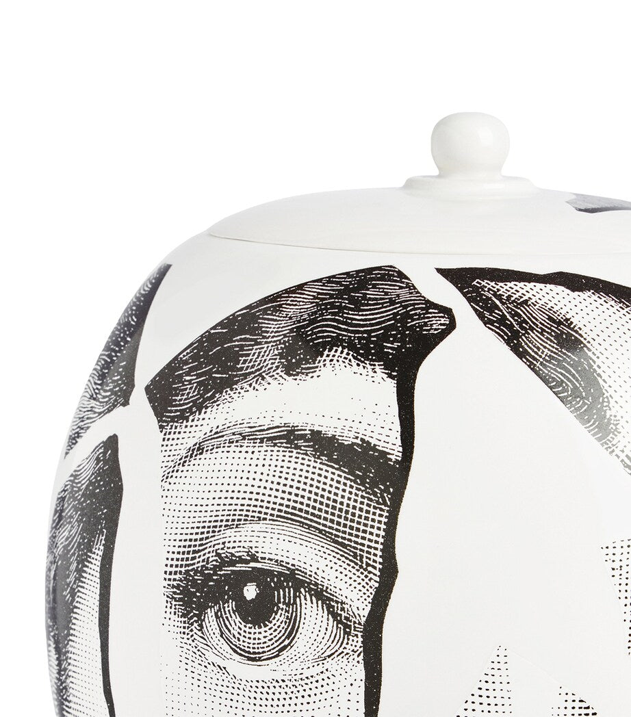 Fornasetti porcelain vase with broken-face design 30cm - British product