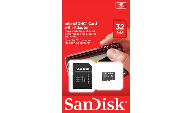 SanDisk 32GB Micro SDHC memory card (British brand)