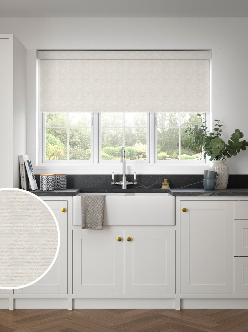 Next Fresca pearl white blackout roller blind - British product
