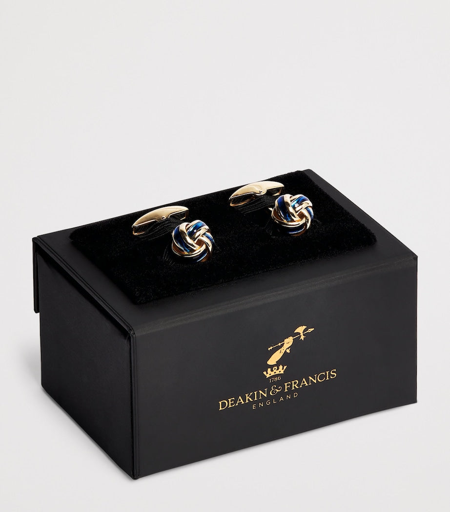 Deakin & Francis white gold knot cufflinks, UK version