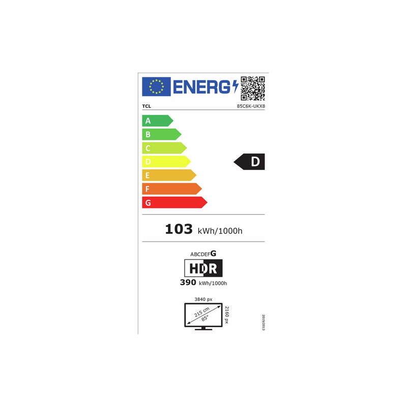 TCL 85C6K QD Mini LED TV 85 inch UK model, imported from the UK