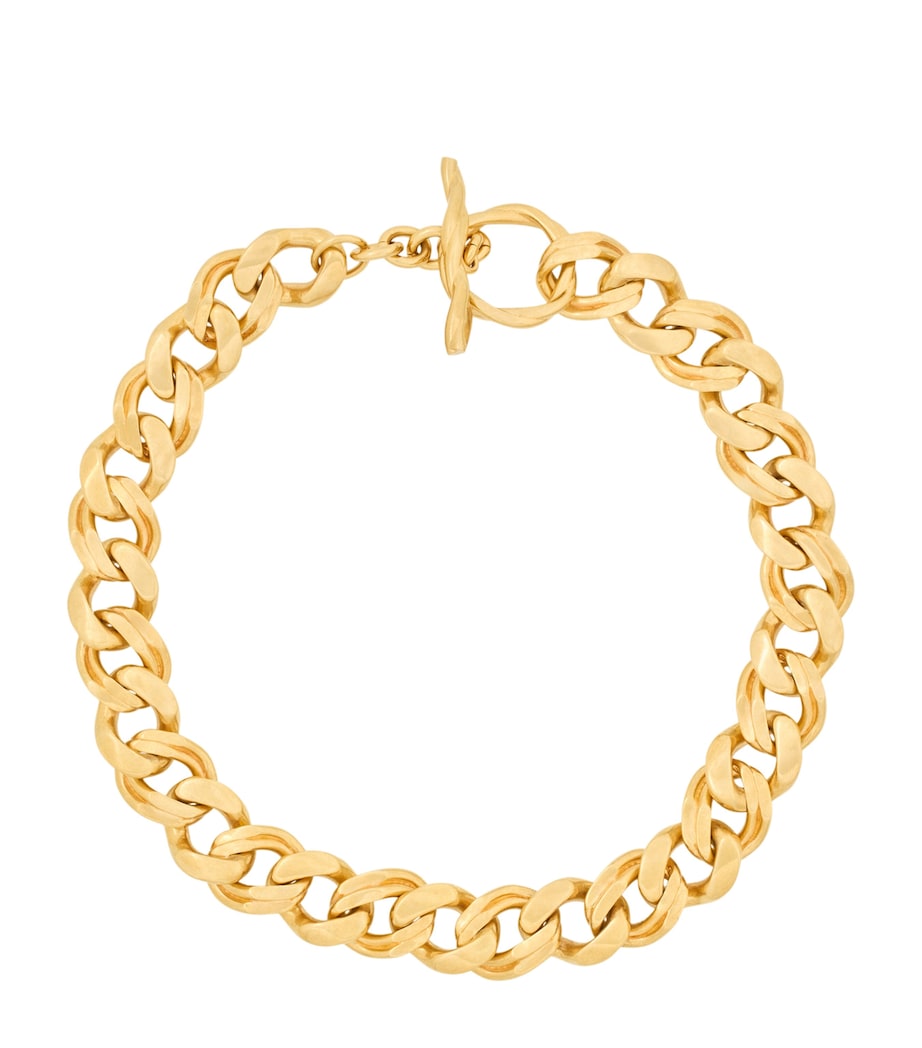 Saint Laurent hammered T-bar choker brass, imported from the UK