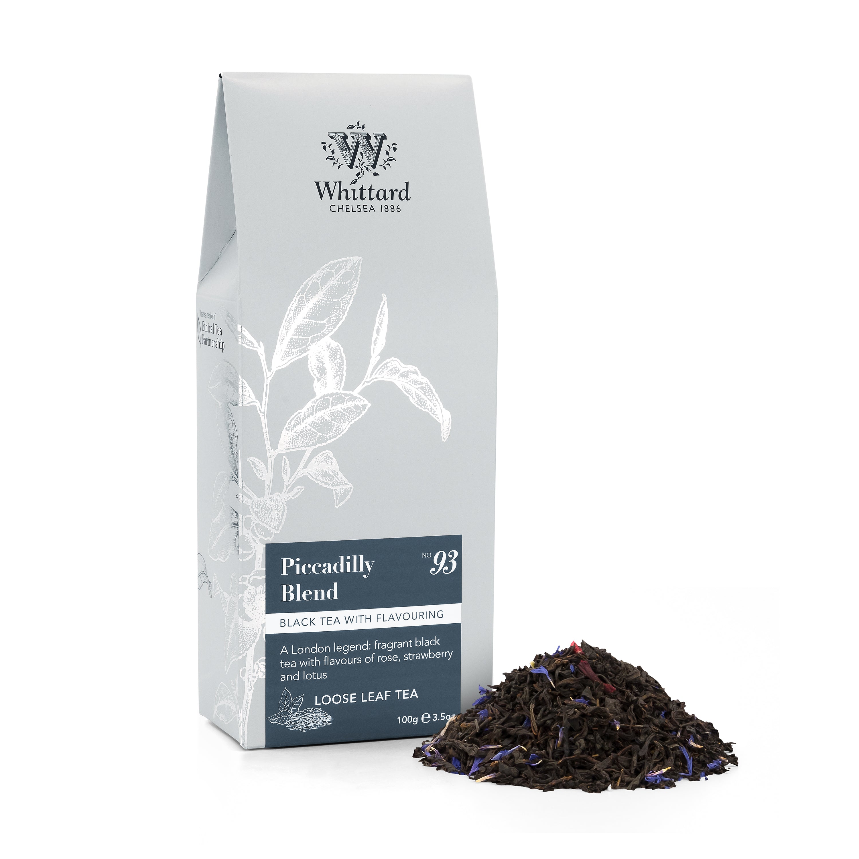 Whittard Piccadilly loose tea pouch 100g, imported from the UK