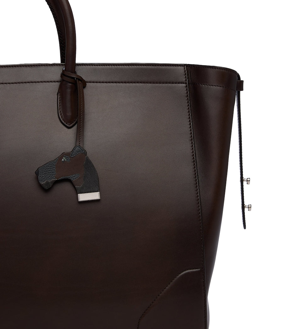 Dunhill leather dog charm marquetry inlay (British brand)