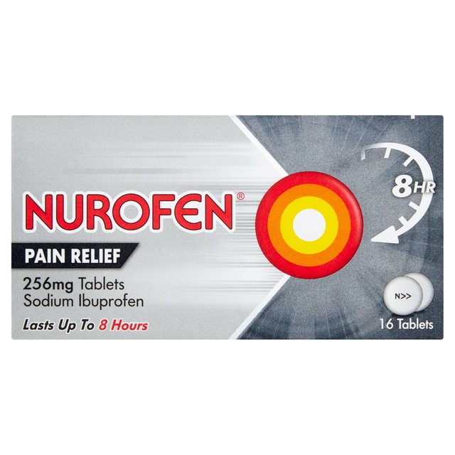 Nurofen pain relief Ibuprofen 256mg tabs   16 per pack GOODS M&S   