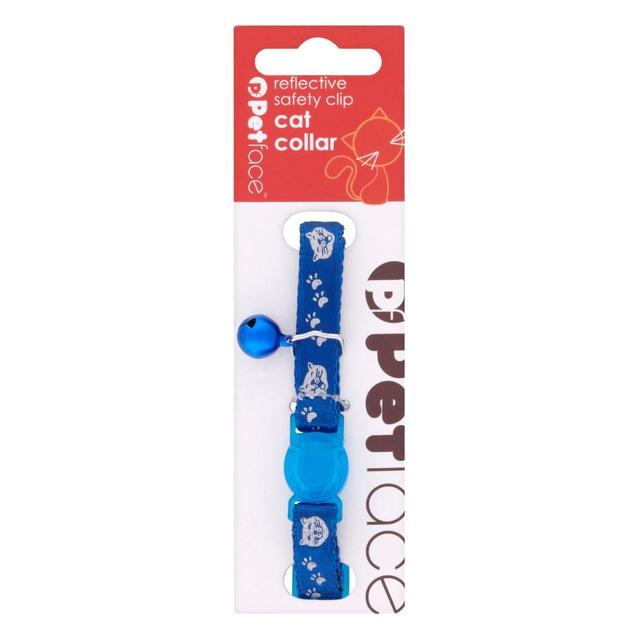 Petface Reflective Face Blue Cat Collar