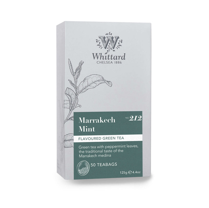 Whittard Marrakech Mint green tea 50 teabags, imported from the UK
