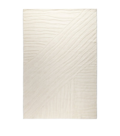 Harrods Hand-Carved Wool Rug with Undulating Design, 2.74m x 1.83m- Buy online at McGrocer