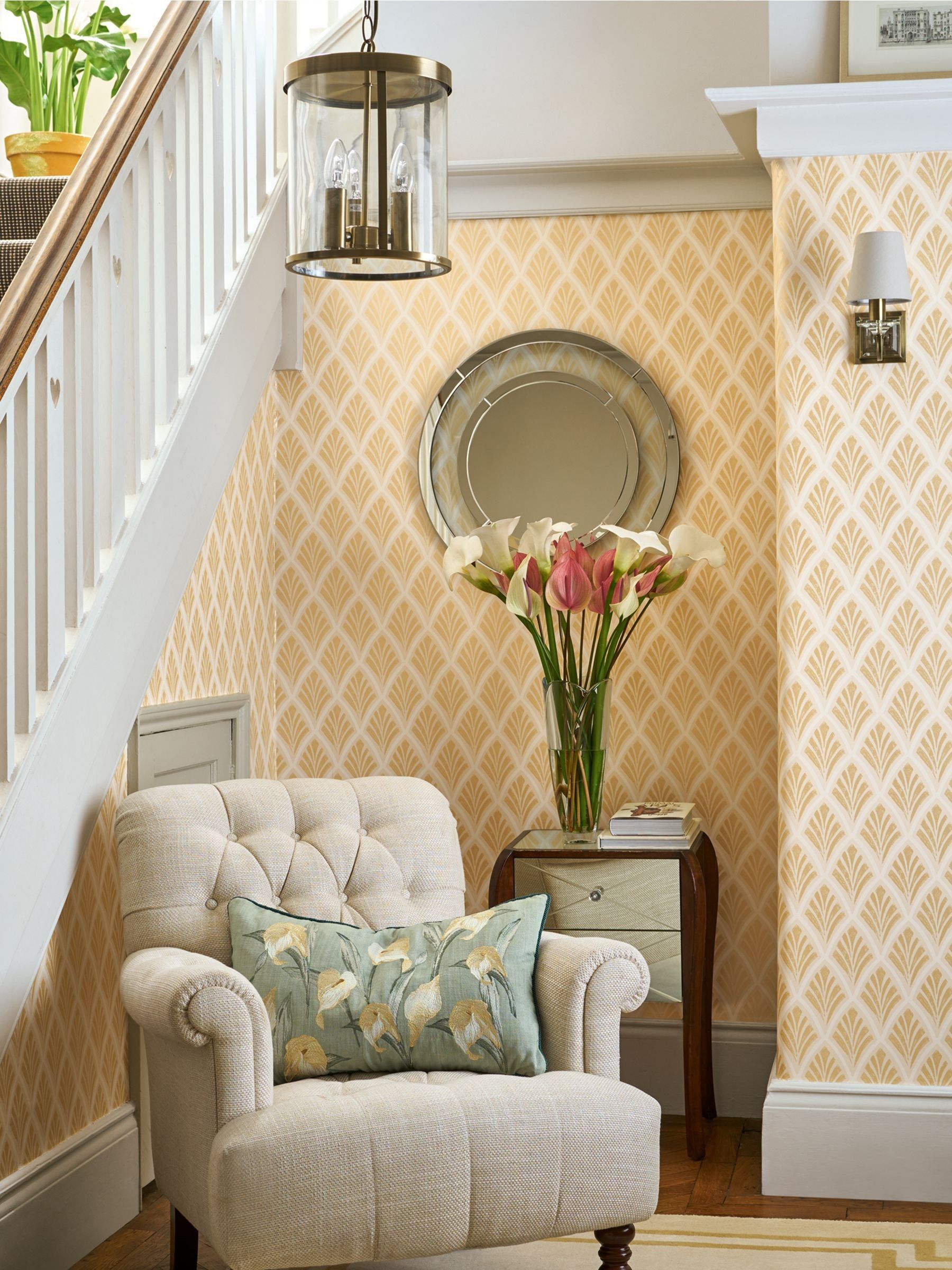 Laura Ashley Duck Egg Florin A4 Wallpaper Sample