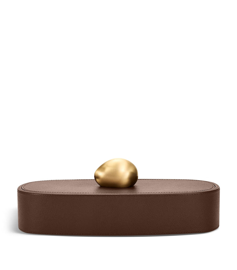 Assouline pebble trinket box in leather imported from the UK