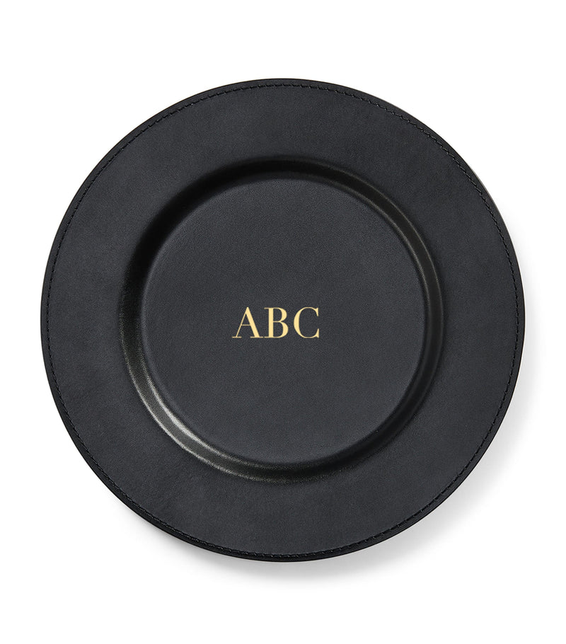 Ralph Lauren Leather Wyatt charger plate 34cm, imported from the UK
