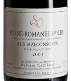 Sylvain Cathiard 2003 vintage Pinot Noir red wine 75cl bottle (British brand)