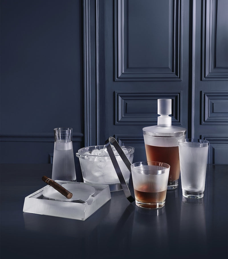 Lalique Wingen glass ice bucket, UK version