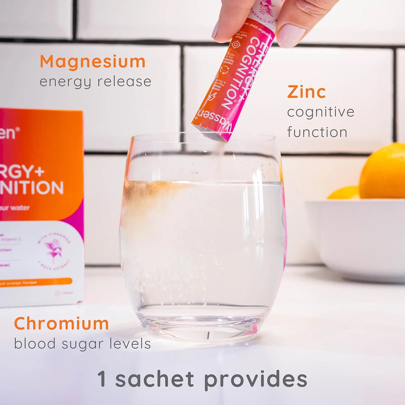 Wassen Energy and Cognition electrolyte powder 14 sachets (British brand)