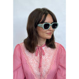 SVNX oval sunglasses mint wide arm (British brand)