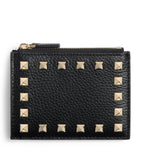 Valentino Garavani leather coin and card holder with Rockstud trim (British brand)