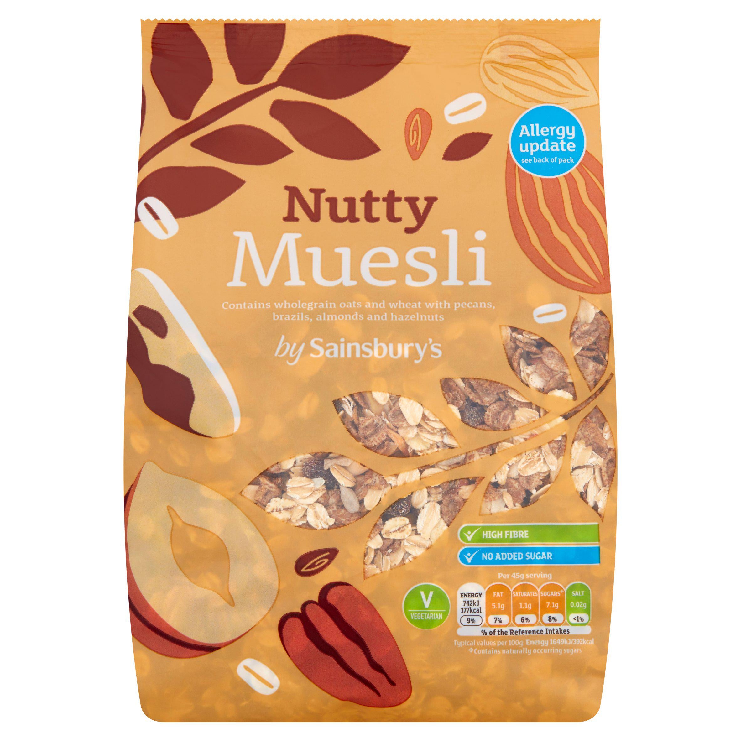 Sainsbury's Nutty Muesli 750g cereals Sainsburys   