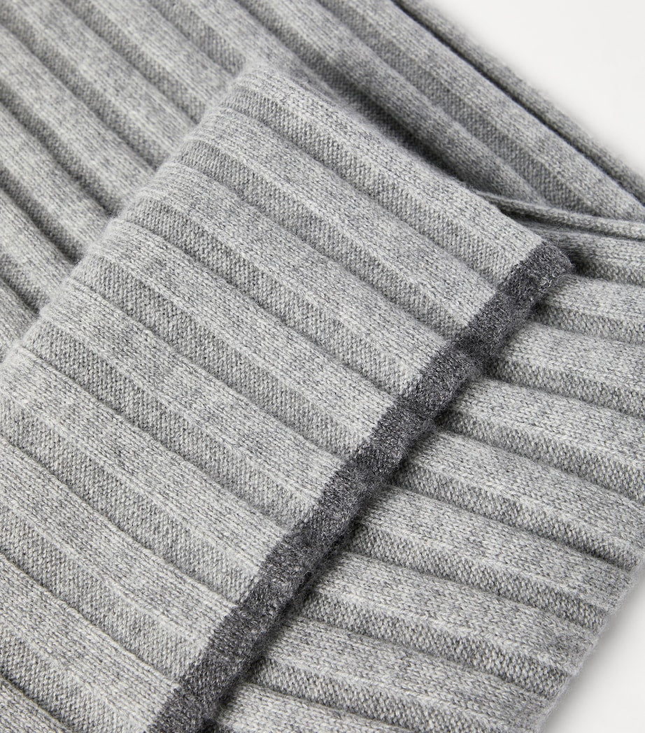 Brunello Cucinelli cashmere ribbed scarf 167cm x 30cm, UK version