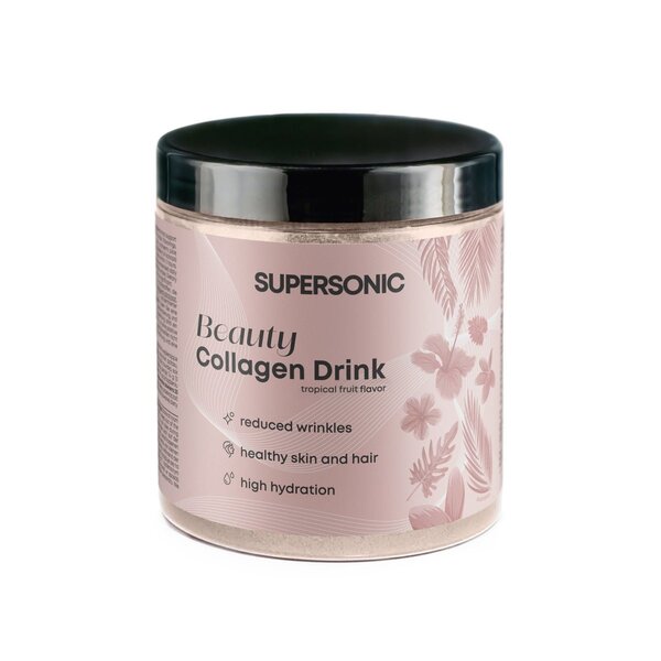SUPERSONIC collagen beauty drink tropical flavour 185g, imported from the UK