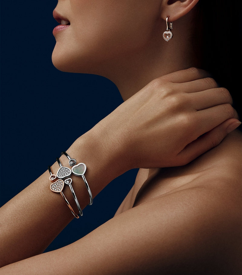 Chopard Happy Hearts rose gold diamond bangle, imported from the UK