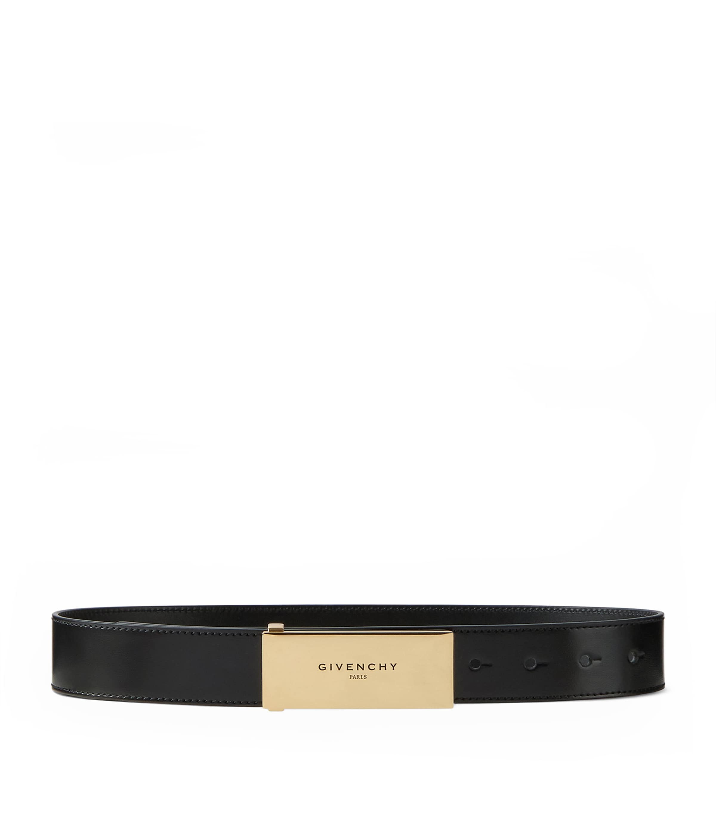 Givenchy calfskin logo-plaque belt, UK version
