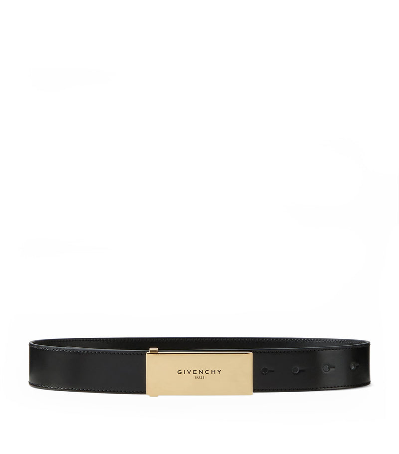 Givenchy calfskin logo-plaque belt, UK version