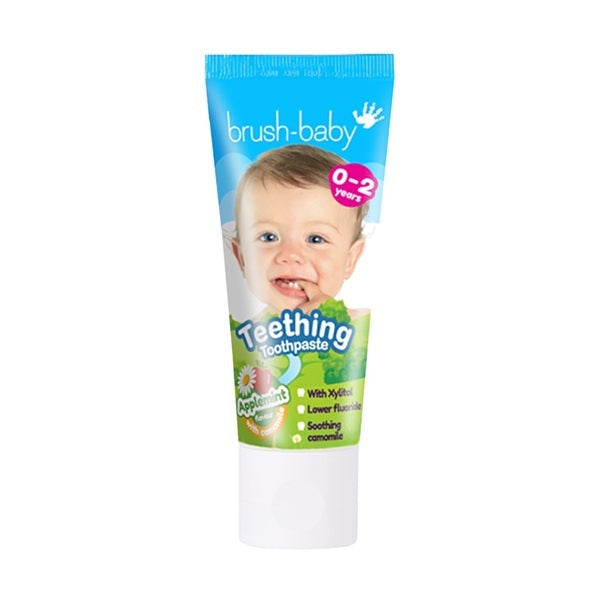 Brush Baby Teething Toothpaste 50ml Applemint flavour, imported from the UK