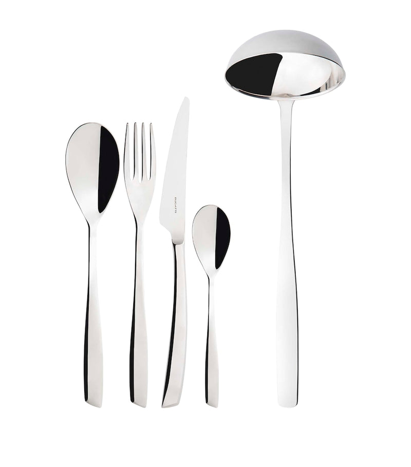 Stainless Steel 49-Piece Cutlery Set with Ergonomic Handles and Wooden Box