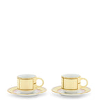 GINORI 1735 Giallo coffee cups and saucers set of 2, UK version