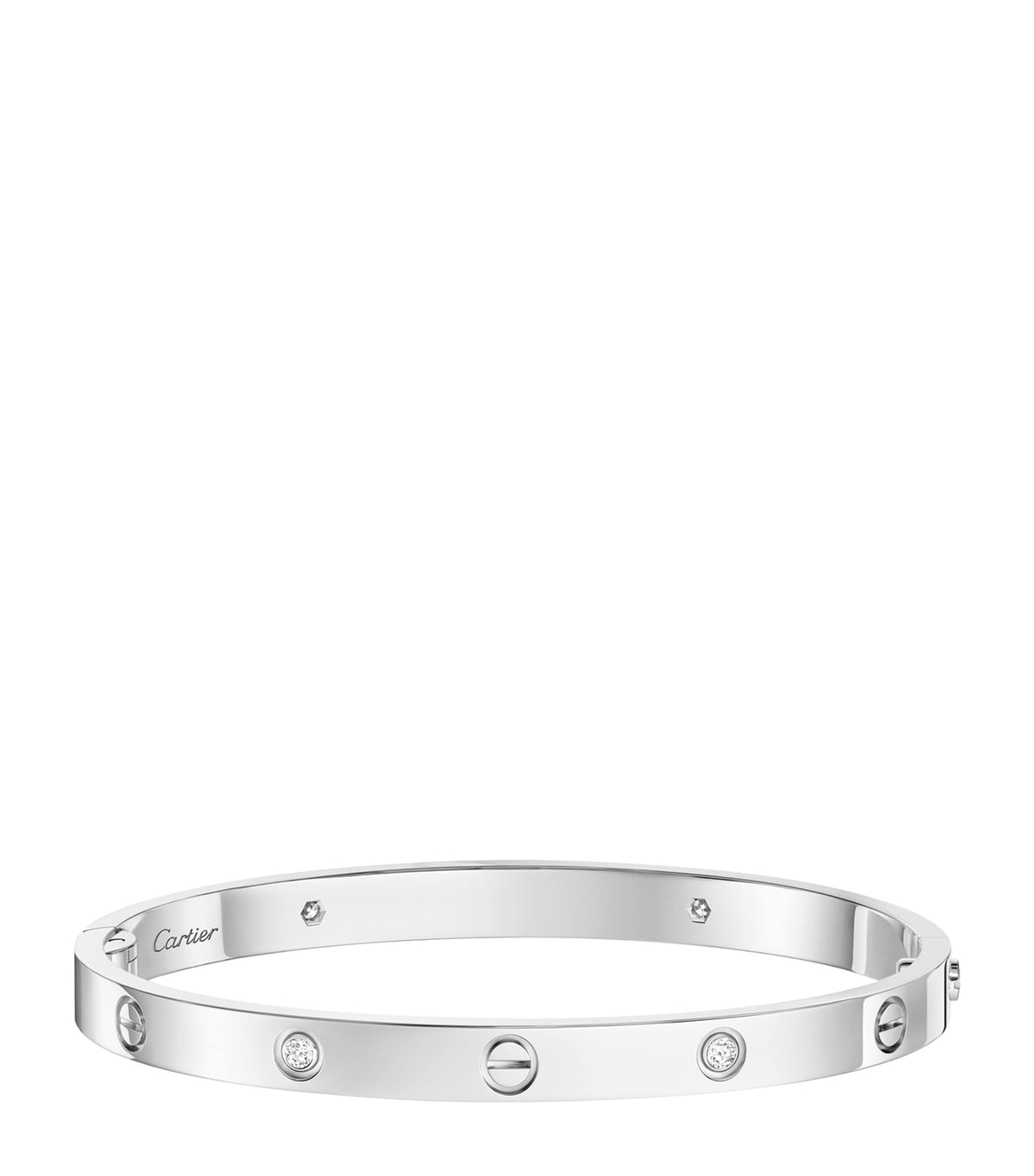 Cartier medium white gold diamond LOVE bracelet, UK version