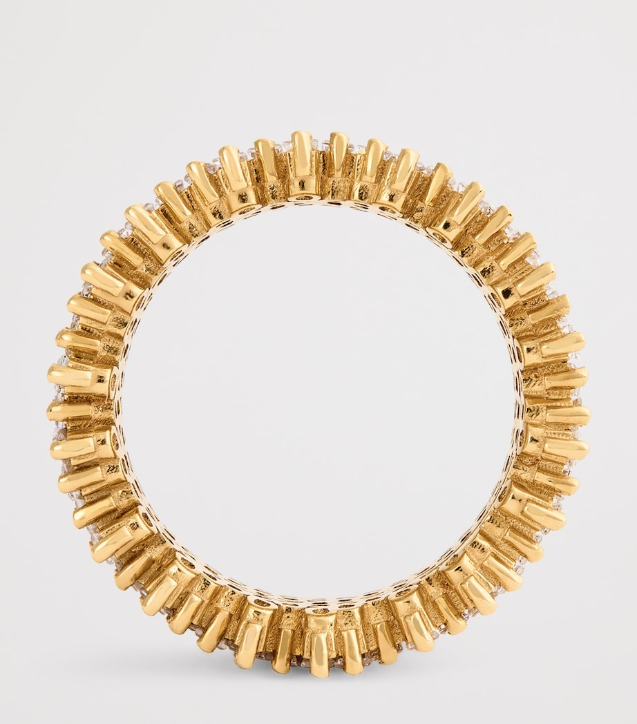Suzanne Kalan yellow gold diamond stacker eternity ring size 7, UK version