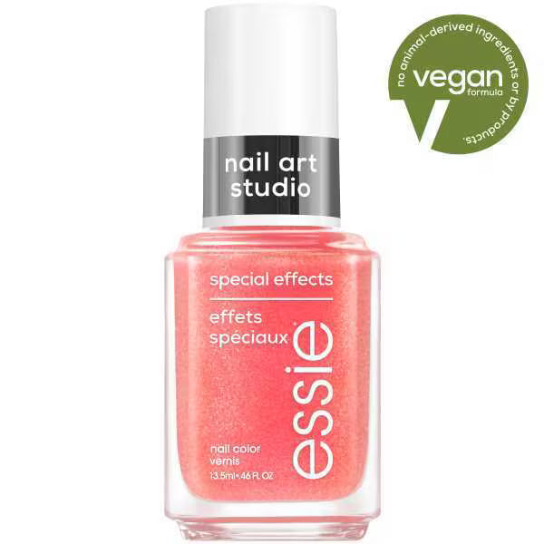Essie Fiercely Faceted metallic orange vegan nail polish 15ml - British product