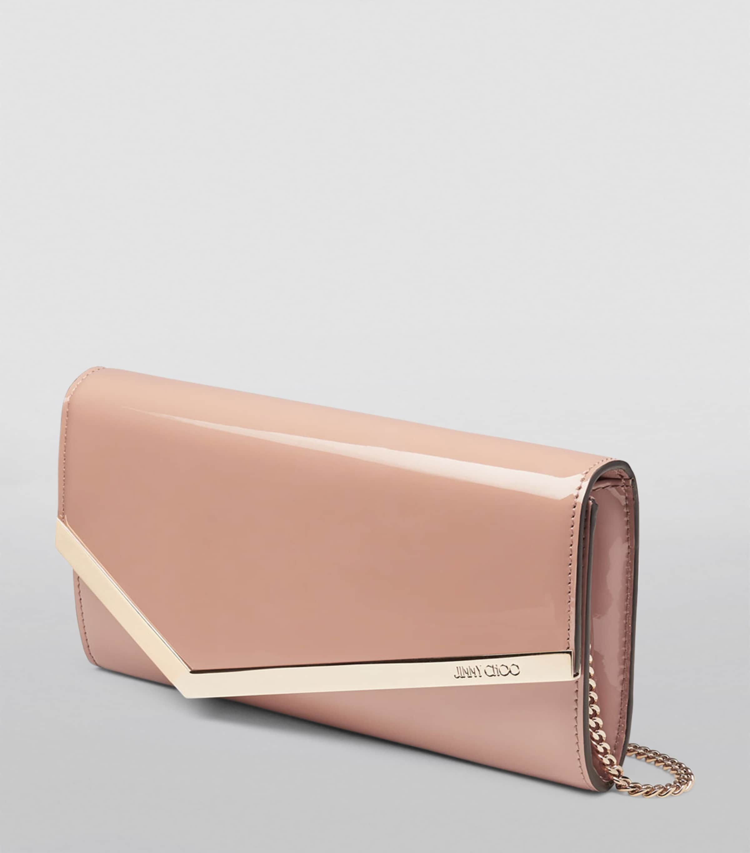 Jimmy Choo Emmie leather clutch bag, imported from the UK