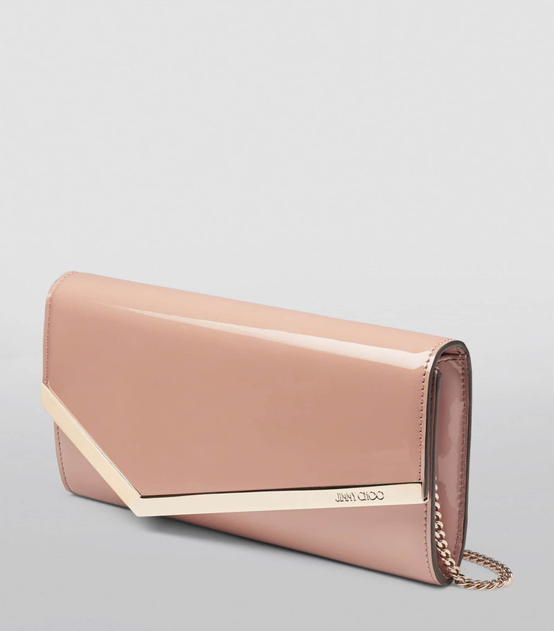 Jimmy Choo Emmie leather clutch bag, imported from the UK