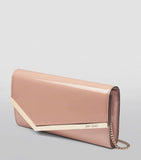 Jimmy Choo Emmie leather clutch bag, imported from the UK