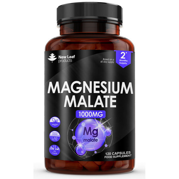 New Leaf Magnesium Malate 120 High Strength Capsules 1000mg GOODS Superdrug   