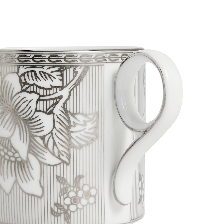 Wedgwood Silver Tonquin bone china mugs set of 2 330ml (British brand)