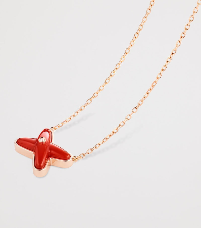Chaumet rose gold pendant with carnelian and diamond, imported from the UK