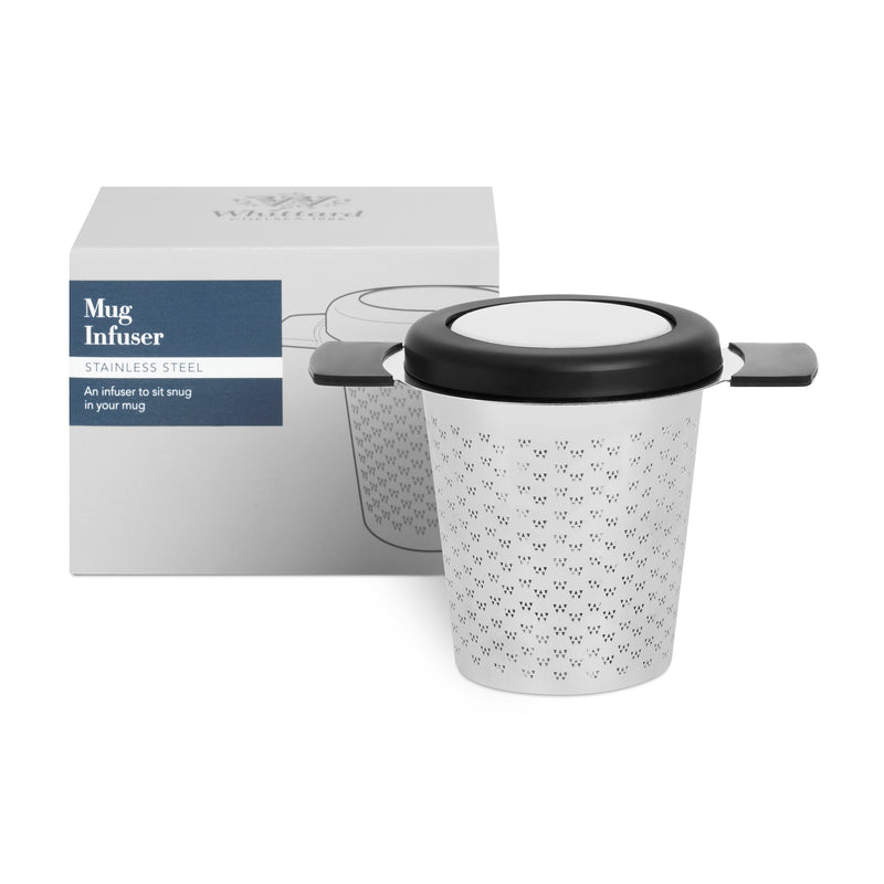 Mug infuser with stainless steel infuser and silicon lid (British brand)