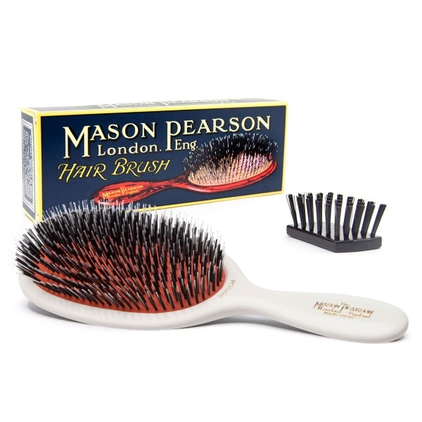 Mason Pearson Popular Bristle & Nylon hairbrush white - British product