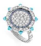 Marli New York white gold diamond and sapphire ring (British brand)